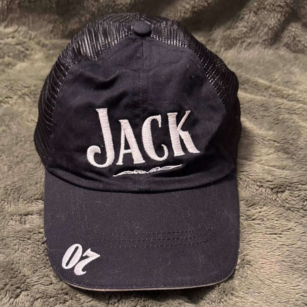 Jack Daniels No 7 Trucker Hat Baseball Cap Black Mesh Back Drink Responsibly #20
